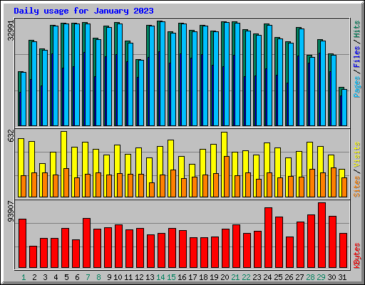 Daily usage for January 2023