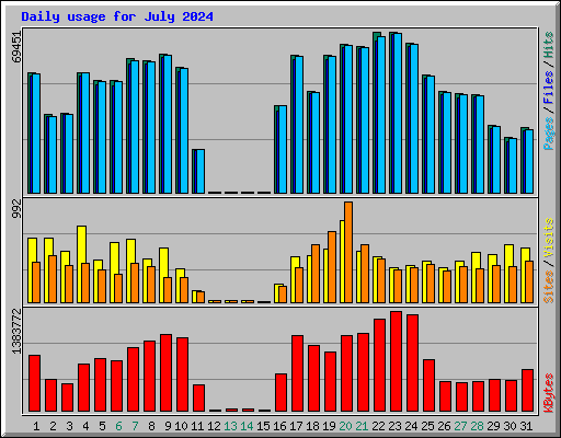 Daily usage for July 2024