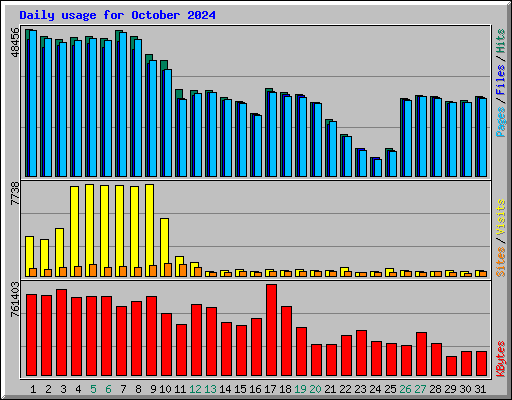 Daily usage for October 2024