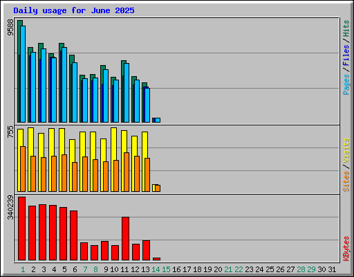 Daily usage for June 2025