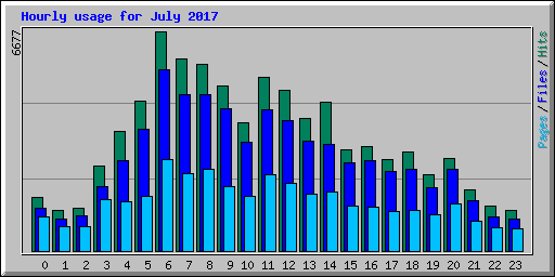 Hourly usage for July 2017