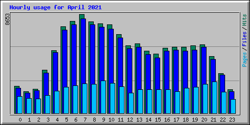Hourly usage for April 2021
