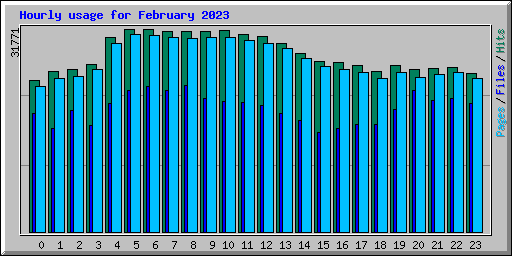 Hourly usage for February 2023