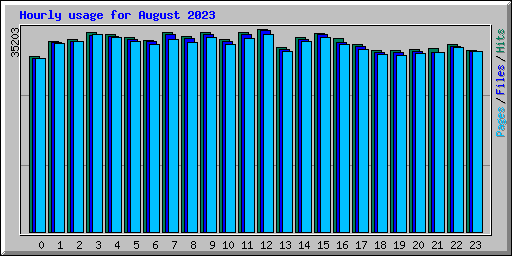 Hourly usage for August 2023