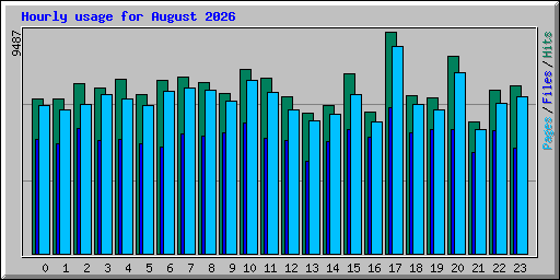Hourly usage for August 2026